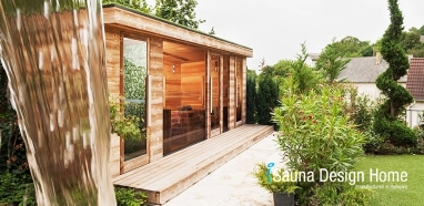 Comfort sauna house with wellness garden