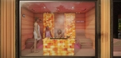 sauna and Himalayan salt wall