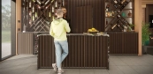 solid wood bar counter