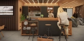 Kitchen and dining counter