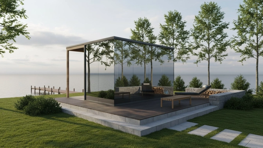 custom panorama mirror sauna 